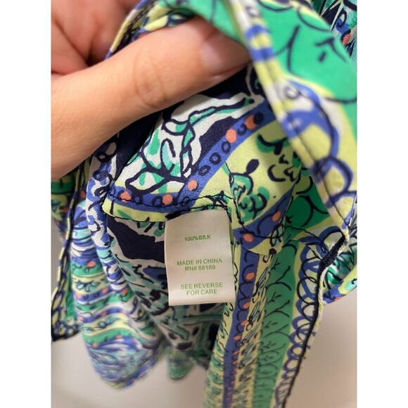 Lilly Pulitzer Women's Silk Cabana Halter Chain Top Size Medium Multi Summer - Picture 5 of 9